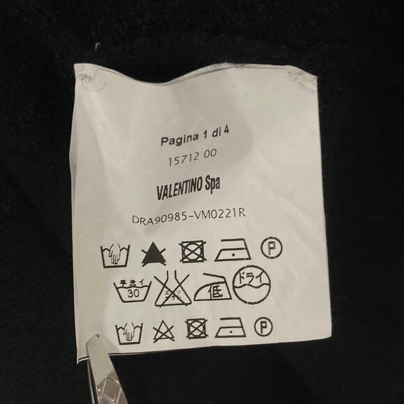 Nwot RED VALENTINO Sweater~S Black Bow-Tulle-Lace-Appliqué Cashmere V Long-Sleev - Picture 4 of 9